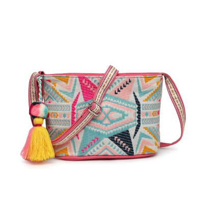 Women Geometric Printed Crossbody Cotton Sling Bag